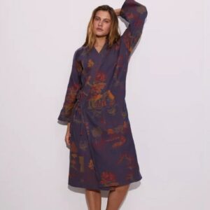 Peignoir kimono bleu femme — Mizuki