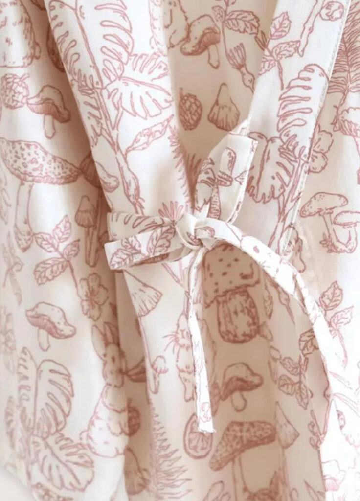 Peignoir kimono court en coton blanc — Yume