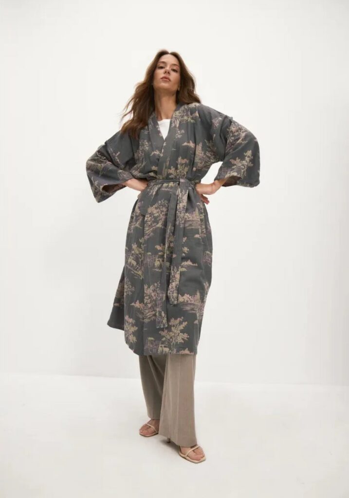 Peignoir kimono femme — Brume