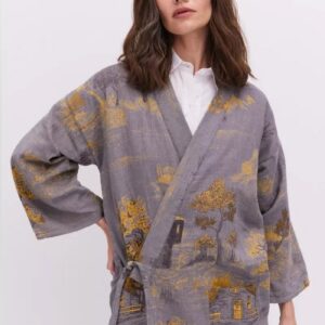 Peignoir kimono gris femme — Refuge vue 4