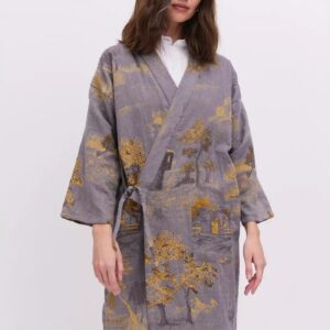 Peignoir kimono gris femme — Refuge vue 3