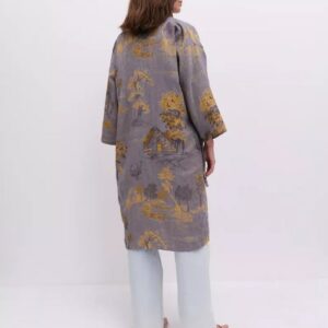 Peignoir kimono gris femme — Refuge vue 2
