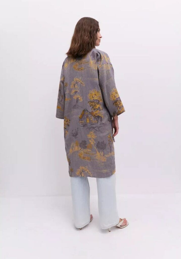 Peignoir kimono gris femme — Refuge