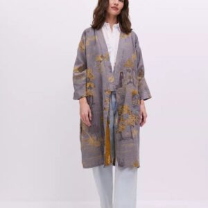 Peignoir kimono gris femme — Refuge