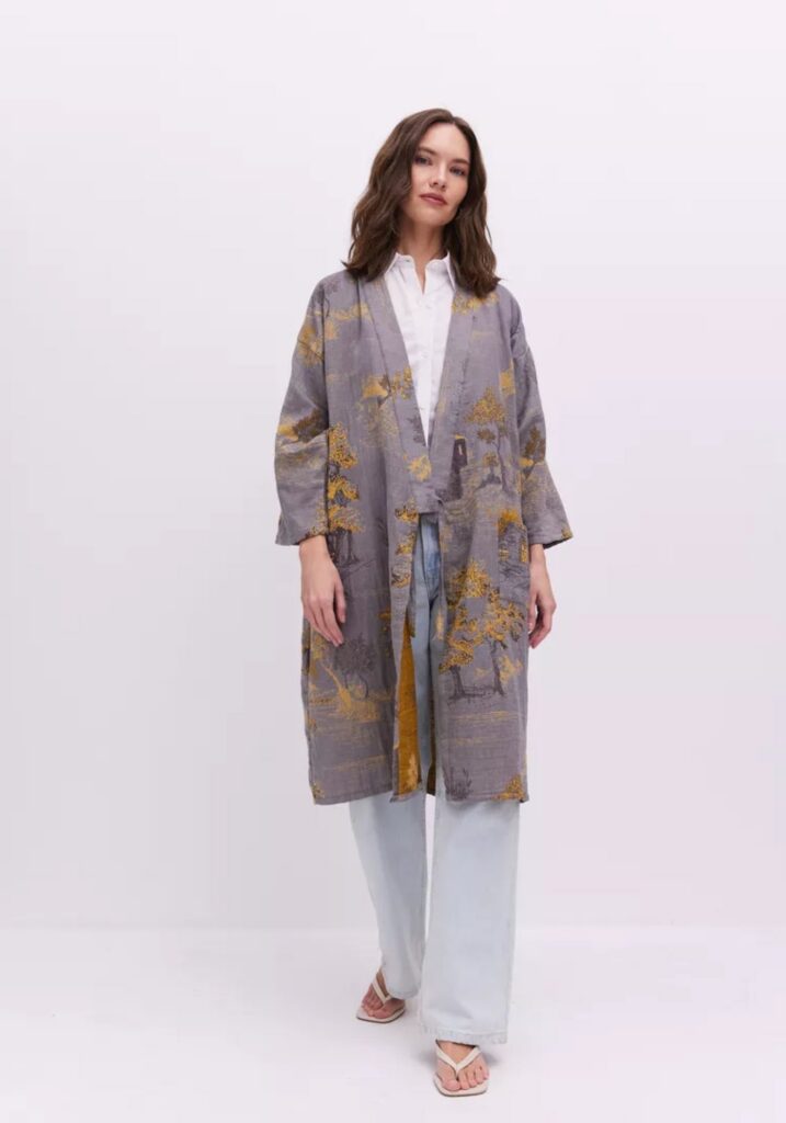 Peignoir kimono gris femme — Refuge