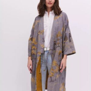 Peignoir kimono gris femme — Refuge vue 5