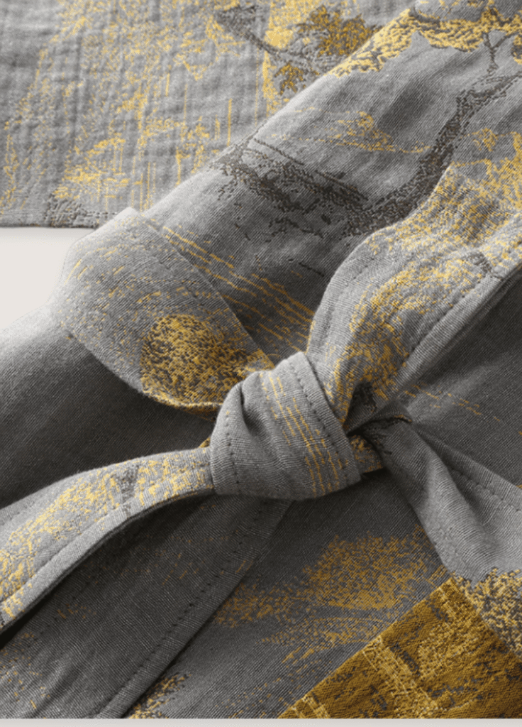 Peignoir kimono gris homme — Momiji