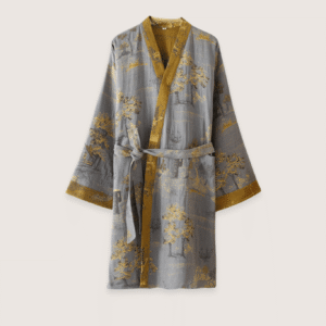 Peignoir kimono gris homme — Momiji