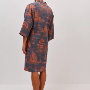 Peignoir kimono homme bleu — Edo vue 5