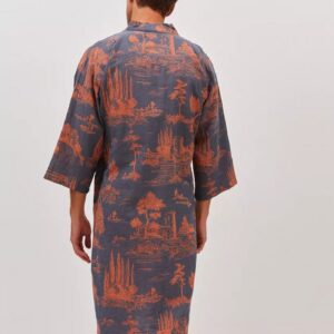 Peignoir kimono homme bleu — Edo vue 2