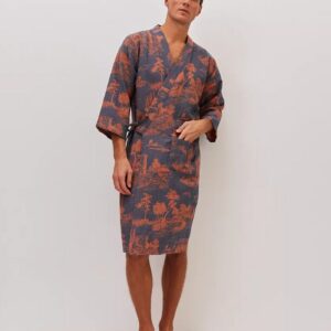 Peignoir kimono homme bleu — Edo