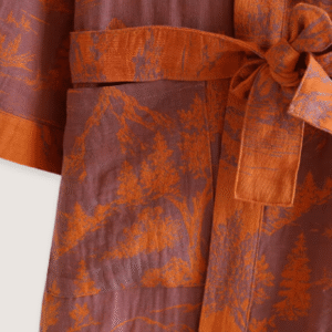Peignoir kimono orange femme — Ukiyo vue 2