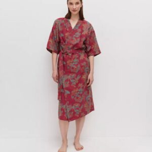 Peignoir kimono rouge femme — Kyoto