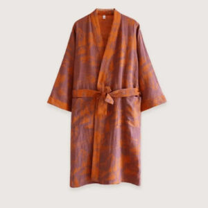 Peignoir kimono rouge pour femme — Akebono