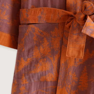 Peignoir kimono rouge pour femme — Akebono vue 2