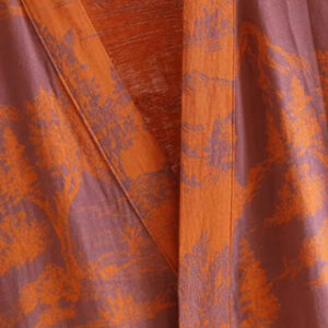 Peignoir kimono rouge pour femme — Akebono vue 4
