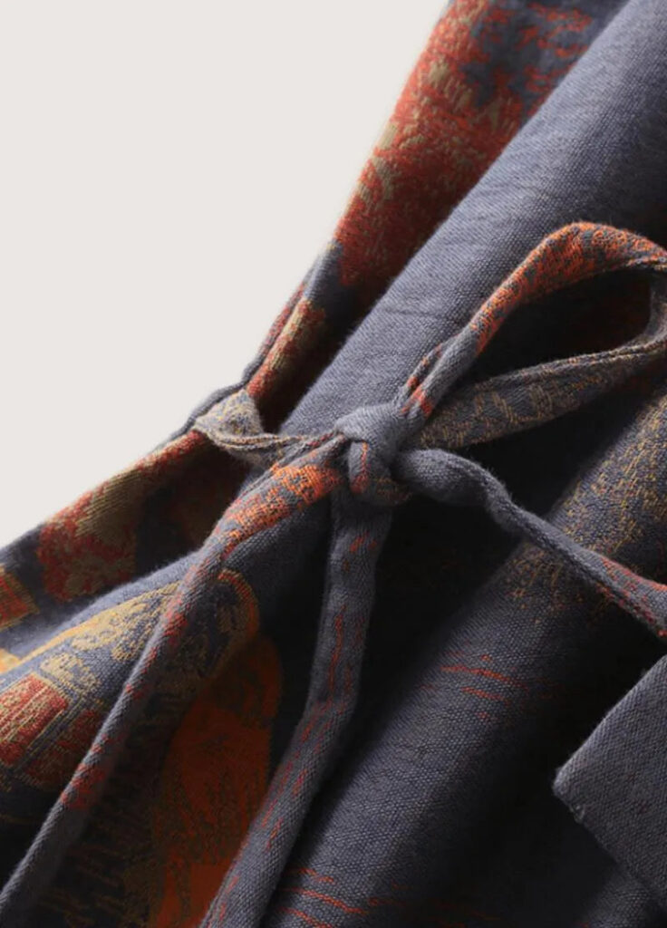 Peignoir style kimono bleu pour homme — Mizuha