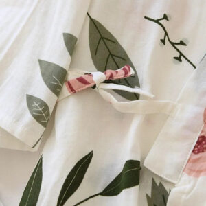 Pyjama kimono blanc floral — Hana vue 5