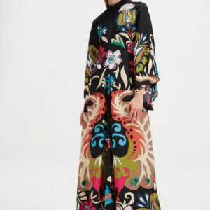 Robe kimono black floral — Kokoro