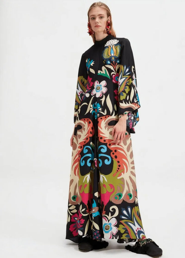 Robe kimono black floral — Kokoro