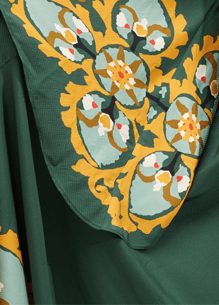 Robe kimono réversible — Émeraude