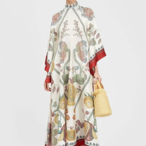 Robe Kimono Longue Fleurie Multicolore Femme — Motifs Floraux Japonais vue 2
