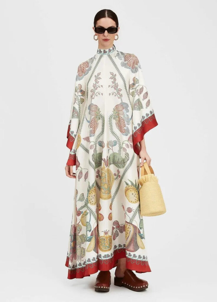 Robe Kimono Longue Fleurie Multicolore Femme — Motifs Floraux Japonais