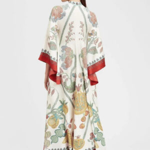 Robe Kimono Longue Fleurie Multicolore Femme — Motifs Floraux Japonais vue 4