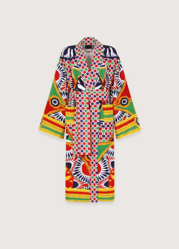 Robe kimono imprimé mosaïque — Karasu