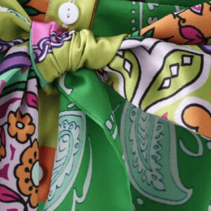 Robe kimono mi-longue verte — Fuzei vue 2
