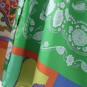 Robe kimono mi-longue verte — Fuzei vue 3