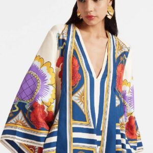 Robe kimono style satin — Goka vue 2