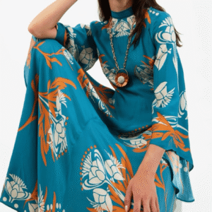 Robe kimono réversible — Turquoise Sauvage vue 3