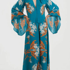 Robe kimono turquoise — Umi vue 2