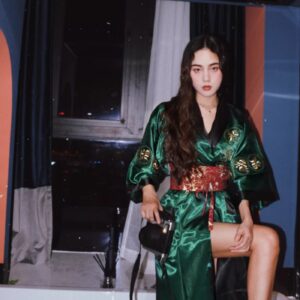 Robe kimono verte — Hisui vue 5