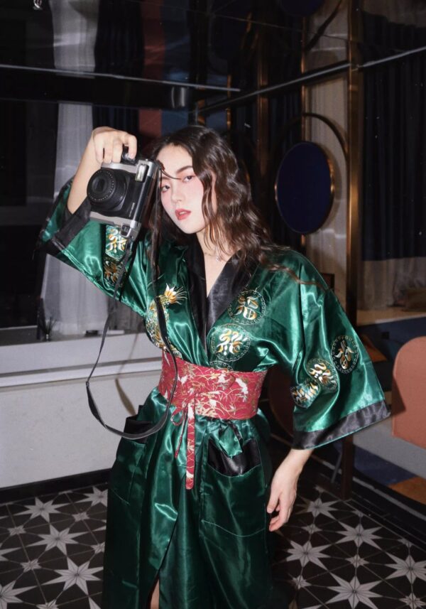 Robe kimono verte — Hisui