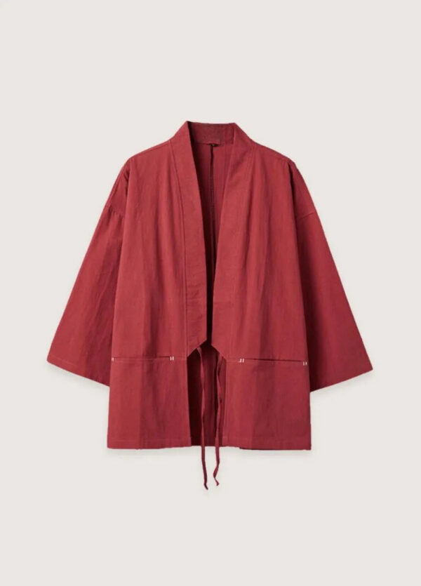 Veste homme kimono cardigan rouge — Jun