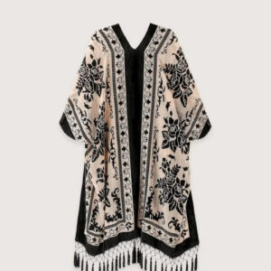 Veste kimono beige et noire — Tsukikage vue 3