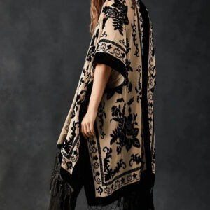 Veste kimono beige et noire — Tsukikage vue 4