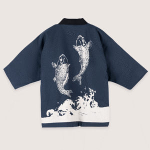 Veste kimono bleu — Carpe Koï Nipponne