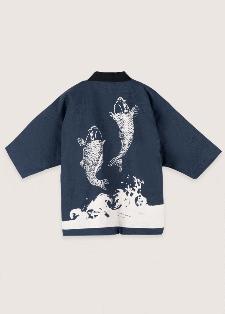 Veste kimono bleu — Carpe Koï Nipponne