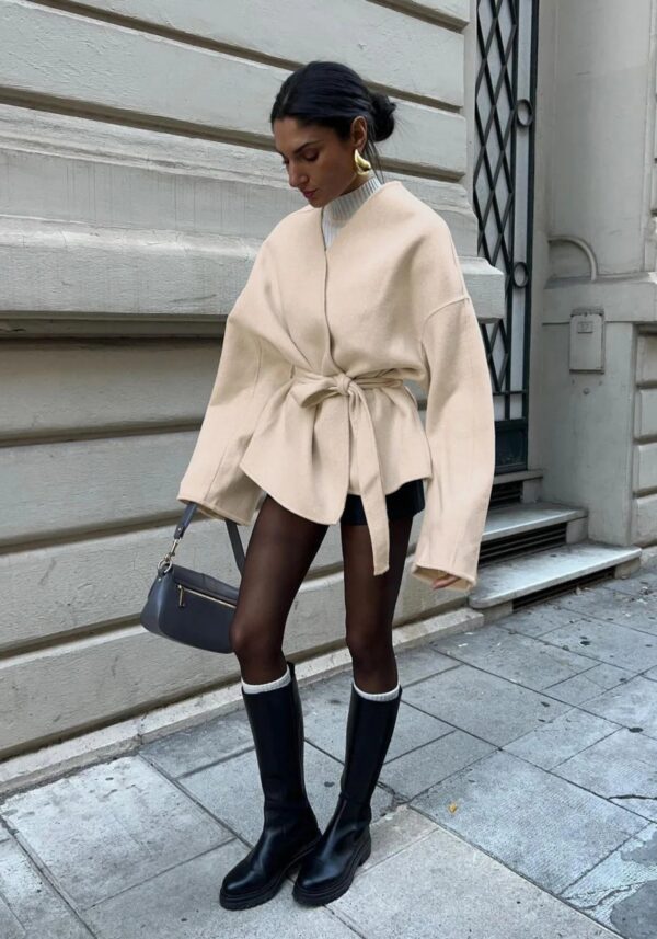 Veste kimono courte — Écru