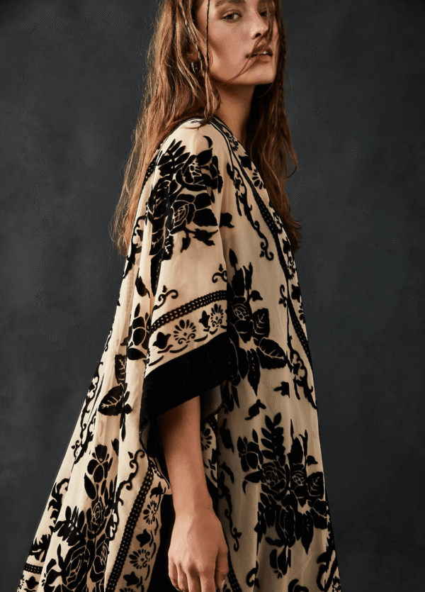 Veste kimono crème et noir — Kuro