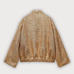 Kimono mousseline de soie femme vert orange — Midori vue 2