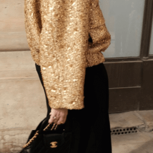 Veste kimono doré à paillettes — Hoshi