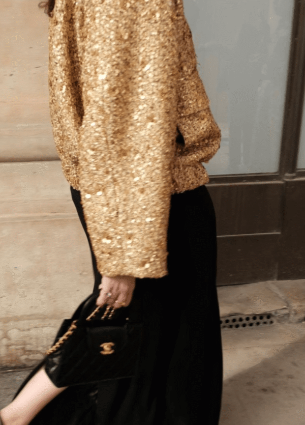Veste kimono doré à paillettes — Hoshi
