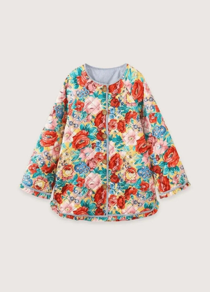 Veste kimono fleurie matelassée femme — Nishiki