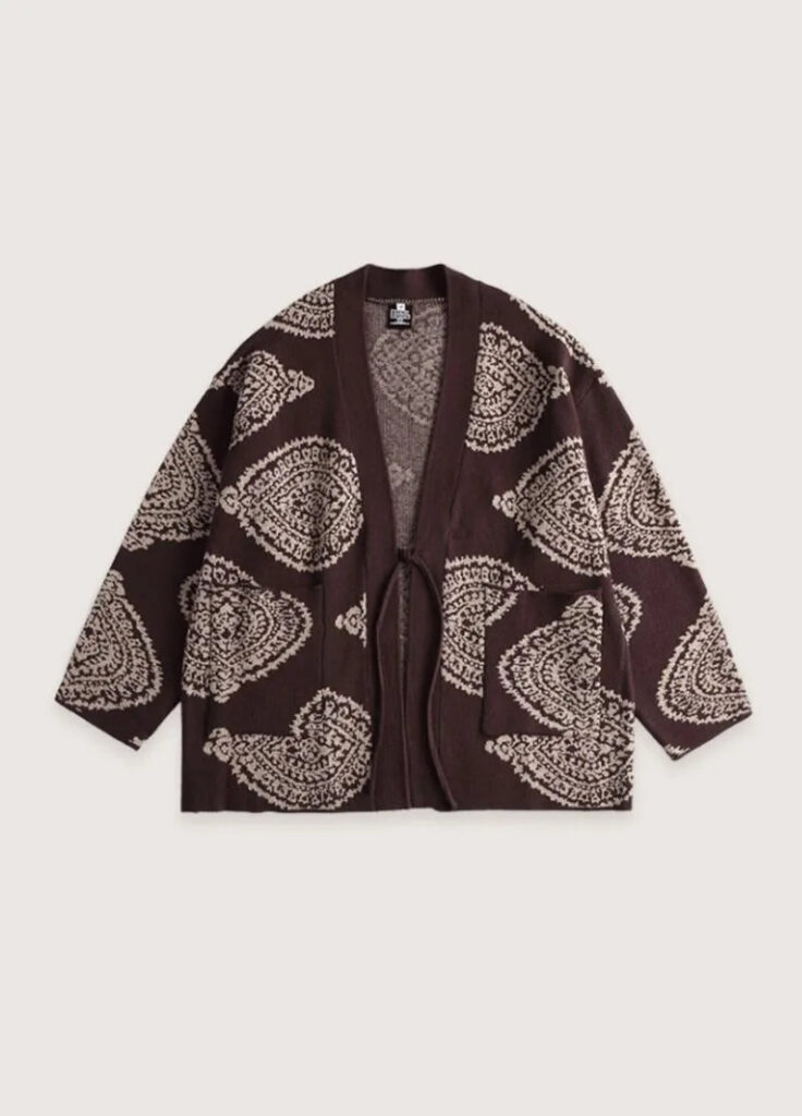Veste kimono homme moderne marron — Cha