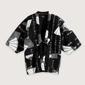 Veste kimono japonaise blanc et noir — Sumizumi