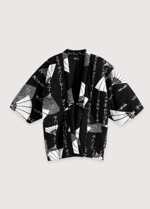 Veste kimono japonaise blanc et noir — Sumizumi